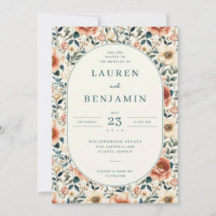 Invitación de Boda Floral Pastel Romántica