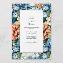 Invitación de boda floral pastel ROMÁNTICA