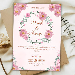 Invitación de boda floral personalizada