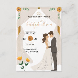 Invitación de boda floral personalizada - Novia el