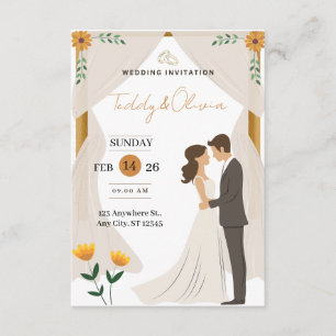 Invitación de boda floral personalizada - Novia el