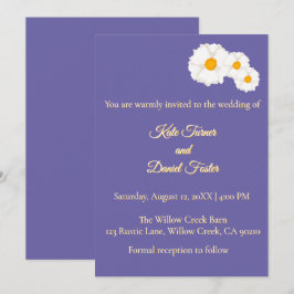 Invitación de boda floral púrpura