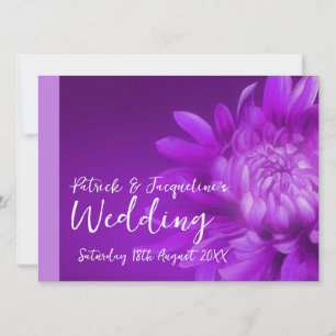 Invitación de boda floral púrpura