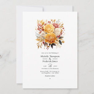 Invitación de boda floral Reloj de sol