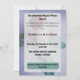 Invitación de boda floral roja elegante