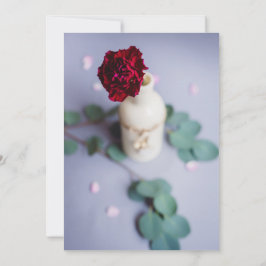 Invitación de boda floral roja elegante