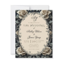 Invitación de Boda Floral Romántica Atemporal en N