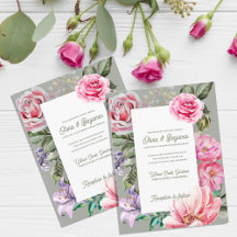 Invitación de boda floral romántica Jardín de rubo