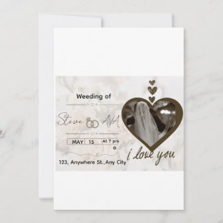 Invitación de boda floral romántica | Suave elegan