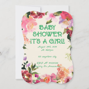 Invitación de boda floral rosa