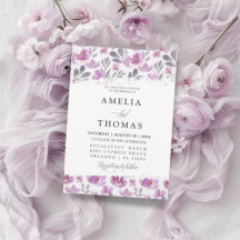 Invitación de boda floral rosa boho