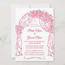 Invitación de boda floral rosa elegante