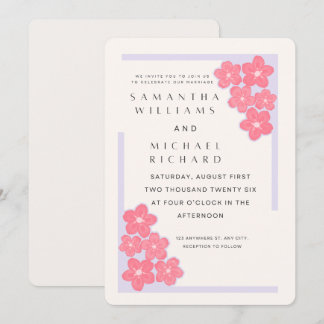 Invitación de boda floral rosa elegante - Personal