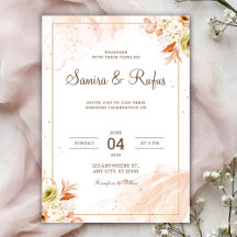 Invitación de boda floral rosa personalizable