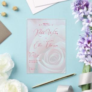 Invitación de boda floral rosa romántica
