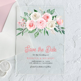 Invitación de boda floral rosa sonrosado para guar