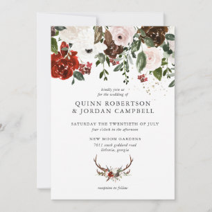 Invitación de boda floral rústica   Botánica boho