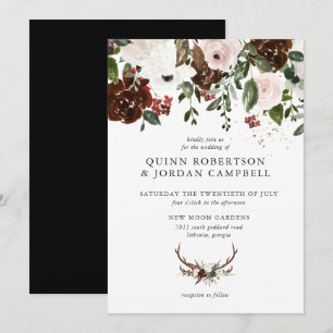 Invitación de boda floral rústica   Botánica boho