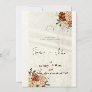 Invitación de boda floral rústica | Estilo boho el