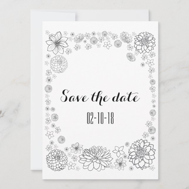 Invitación de boda floral rústica personalizada (Anverso)