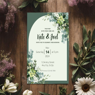 Invitación de boda floral rústica simple