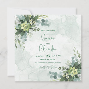 Invitación de boda floral Save The Date
