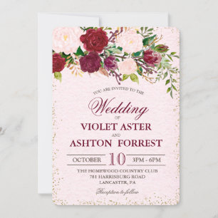 Invitación de boda floral shabby chic