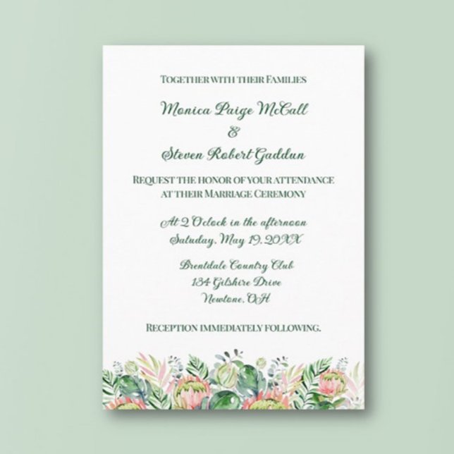 Invitación de boda floral simplista (Subido por el creador)
