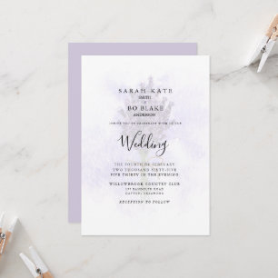 Invitación de boda floral Splash de lavanda sin pa