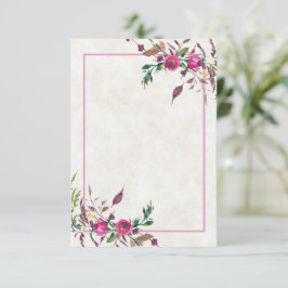 Invitación de boda floral suelta rosa presupuesto 
