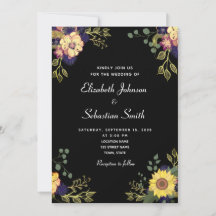 Invitación de boda floral temperamental
