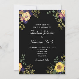 Invitación de boda floral temperamental