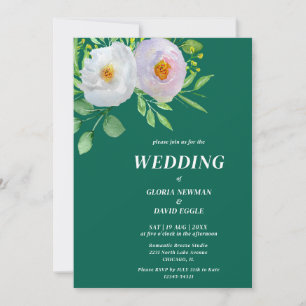 Invitación de Boda Floral Verde Bosque
