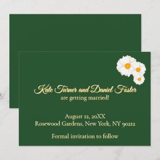 Invitación de boda floral verde profundo para guar