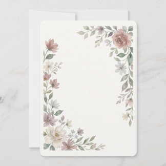 Invitación de boda floral verde salvia 5x7