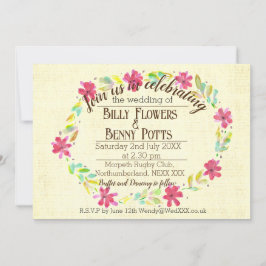 Invitación de Boda Floral Vintage
