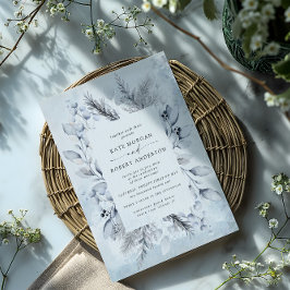 invitación de boda floral y elegante de invierno