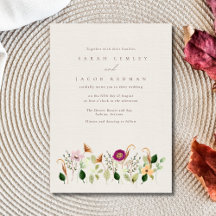 Invitación de Boda Flores Silvestres Caprichosas