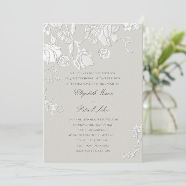 Invitación de boda formal clásica etérea Soneto de (Anverso de pie)