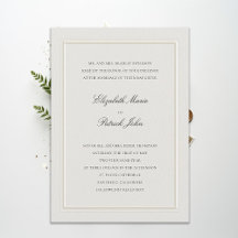 Invitación de Boda Formal Clásica Moderna de Doble