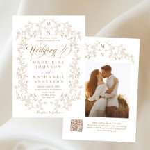 Invitación de Boda Formal con Guión de Jardín Fran