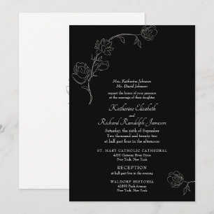 Invitación de boda formal de contorno de jazmín ne