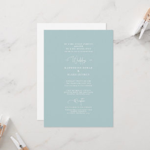 Invitación de boda formal de iglesia azul glacial
