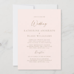 Invitación de boda formal de iglesia elegante rubo