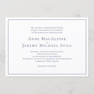 Invitación de boda formal de la Marina con borde