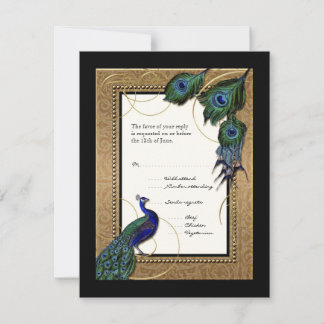 Invitación de boda formal elegante barroca con oro