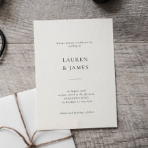 Invitación de Boda Formal en Blanco y Negro con Le