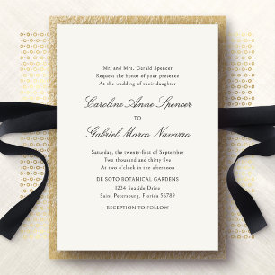 Invitación de Boda Formal Simple Clásica