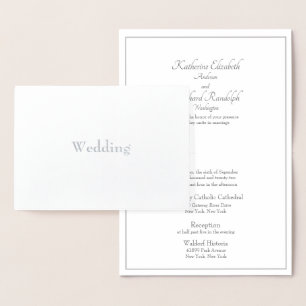 Invitación de Boda Formal sin Padres con Hojas de
