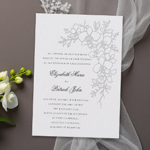 Invitación de Boda Formal Tradicional Marfil Respl